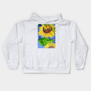 Bright Sunflowers Mixed Media Art Kids Hoodie